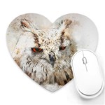 Bird Owl Animal Art Abstract Heart Mousepads Front