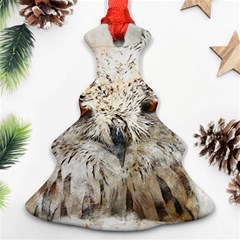 Bird Owl Animal Art Abstract Ornament (christmas Tree)  by Celenk