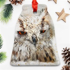 Bird Owl Animal Art Abstract Bell Ornament (two Sides) by Celenk