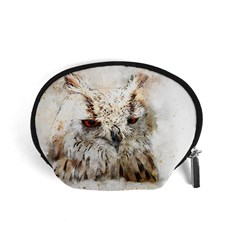 Bird Owl Animal Art Abstract Accessory Pouches (small)  by Celenk