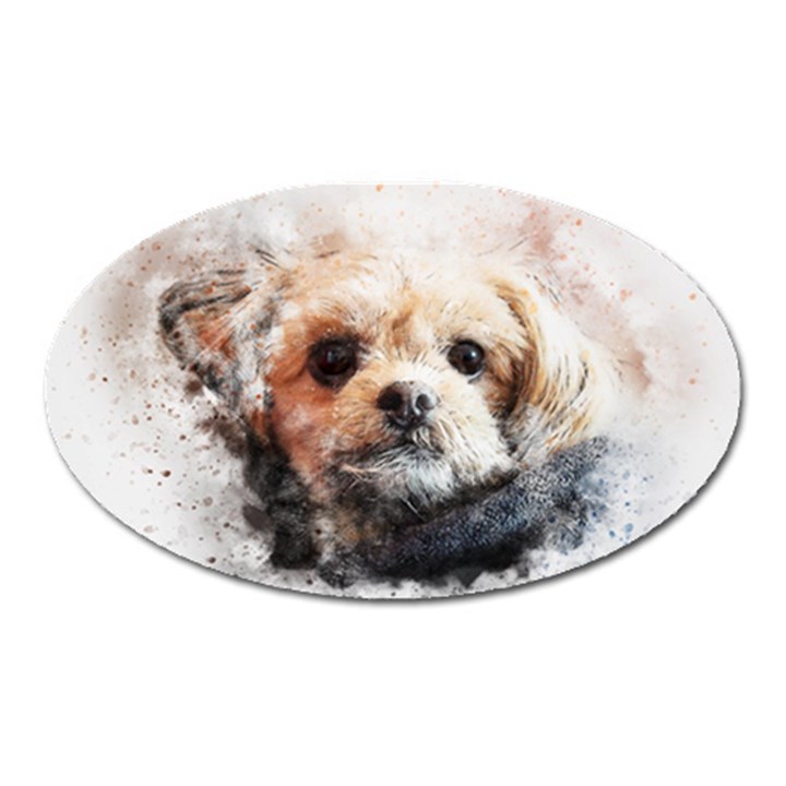 Dog Animal Pet Art Abstract Oval Magnet