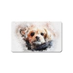 Dog Animal Pet Art Abstract Magnet (Name Card) Front