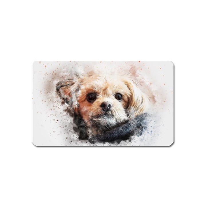 Dog Animal Pet Art Abstract Magnet (Name Card)