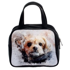 Dog Animal Pet Art Abstract Classic Handbags (2 Sides) by Celenk