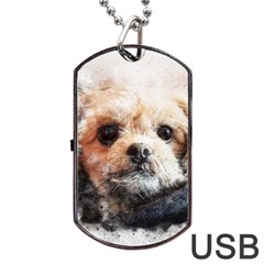 Dog Animal Pet Art Abstract Dog Tag Usb Flash (two Sides) by Celenk