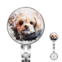 Dog Animal Pet Art Abstract Stainless Steel Nurses Watch by Celenk