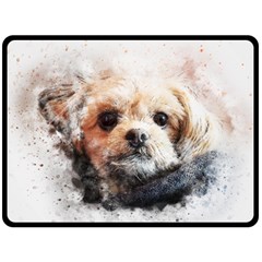 Dog Animal Pet Art Abstract Double Sided Fleece Blanket (large)  by Celenk