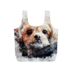 Dog Animal Pet Art Abstract Full Print Recycle Bags (s)  by Celenk