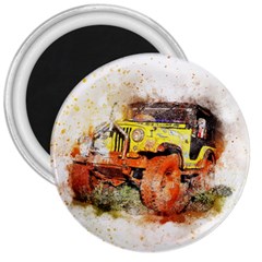 Car Old Car Fart Abstract 3  Magnets by Celenk