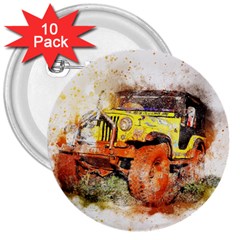 Car Old Car Fart Abstract 3  Buttons (10 Pack)  by Celenk