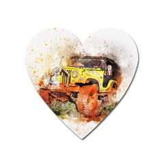 Car Old Car Fart Abstract Heart Magnet by Celenk