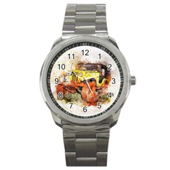 Car Old Car Fart Abstract Sport Metal Watch by Celenk