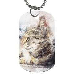 Cat Animal Art Abstract Watercolor Dog Tag (two Sides) by Celenk