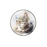 Cat Animal Art Abstract Watercolor Hat Clip Ball Marker (4 pack) Front