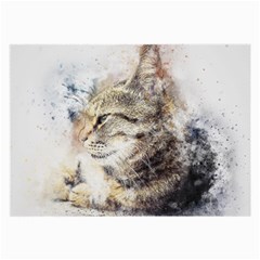 Cat Animal Art Abstract Watercolor Large Glasses Cloth (2-side) by Celenk