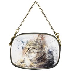 Cat Animal Art Abstract Watercolor Chain Purses (one Side)  by Celenk