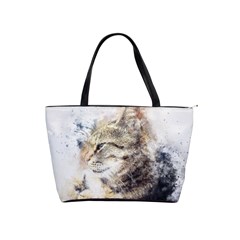 Cat Animal Art Abstract Watercolor Shoulder Handbags by Celenk