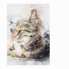 Cat Animal Art Abstract Watercolor Small Garden Flag (two Sides) by Celenk