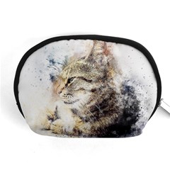 Cat Animal Art Abstract Watercolor Accessory Pouches (medium)  by Celenk