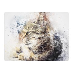 Cat Animal Art Abstract Watercolor Double Sided Flano Blanket (mini)  by Celenk