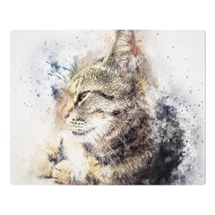 Cat Animal Art Abstract Watercolor Double Sided Flano Blanket (large)  by Celenk