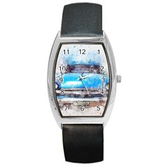 Car Old Car Art Abstract Barrel Style Metal Watch by Celenk