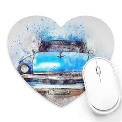 Car Old Car Art Abstract Heart Mousepads by Celenk