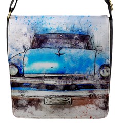 Car Old Car Art Abstract Flap Messenger Bag (s) by Celenk