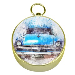 Car Old Car Art Abstract Gold Compasses by Celenk