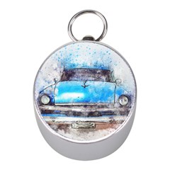 Car Old Car Art Abstract Mini Silver Compasses by Celenk