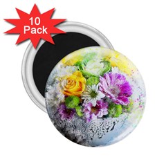 Flowers Vase Art Abstract Nature 2 25  Magnets (10 Pack)  by Celenk