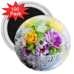 Flowers Vase Art Abstract Nature 3  Magnets (100 Pack) by Celenk