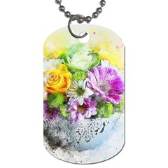 Flowers Vase Art Abstract Nature Dog Tag (one Side) by Celenk