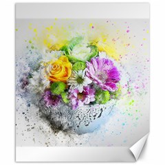 Flowers Vase Art Abstract Nature Canvas 8  X 10  by Celenk