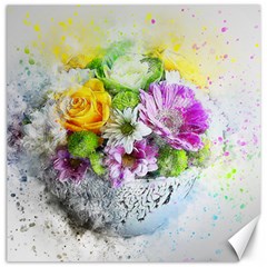 Flowers Vase Art Abstract Nature Canvas 20  X 20   by Celenk