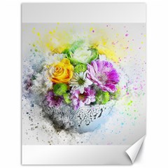 Flowers Vase Art Abstract Nature Canvas 18  X 24   by Celenk