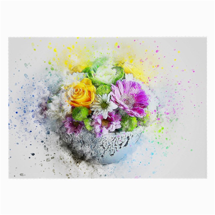 Flowers Vase Art Abstract Nature Large Glasses Cloth (2-Side)