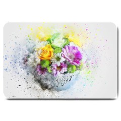 Flowers Vase Art Abstract Nature Large Doormat  by Celenk