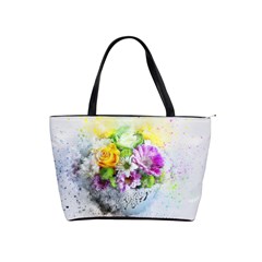 Flowers Vase Art Abstract Nature Shoulder Handbags by Celenk