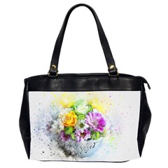 Flowers Vase Art Abstract Nature Office Handbags (2 Sides)  by Celenk