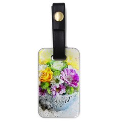 Flowers Vase Art Abstract Nature Luggage Tags (one Side)  by Celenk