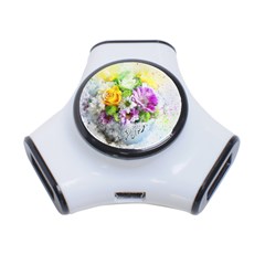 Flowers Vase Art Abstract Nature 3-port Usb Hub by Celenk