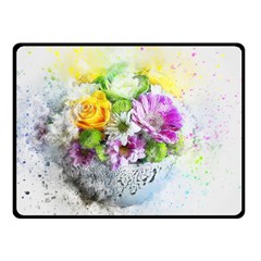 Flowers Vase Art Abstract Nature Double Sided Fleece Blanket (small)  by Celenk