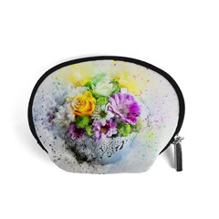 Flowers Vase Art Abstract Nature Accessory Pouches (small)  by Celenk