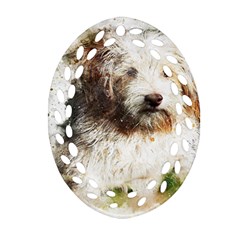 Dog Animal Pet Art Abstract Ornament (oval Filigree) by Celenk