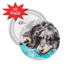 Dog Animal Art Abstract Watercolor 2 25  Buttons (10 Pack)  by Celenk