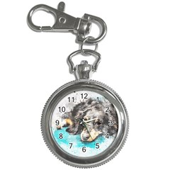 Dog Animal Art Abstract Watercolor Key Chain Watches by Celenk