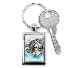 Dog Animal Art Abstract Watercolor Key Chains (Rectangle) 