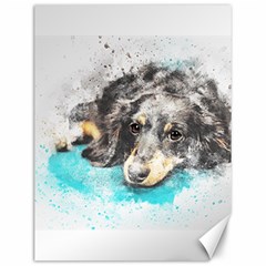 Dog Animal Art Abstract Watercolor Canvas 12  x 16  