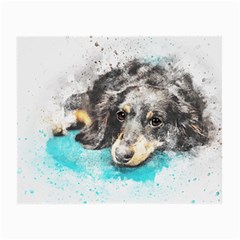 Dog Animal Art Abstract Watercolor Small Glasses Cloth (2-side) by Celenk